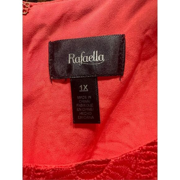 Rafaella Sleeveless embroidered coral dress Sz 1X NWT - Picture 3 of 8